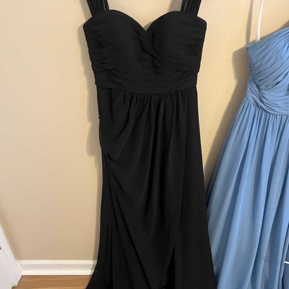 Azazie Black Strapless Maxi Dress
